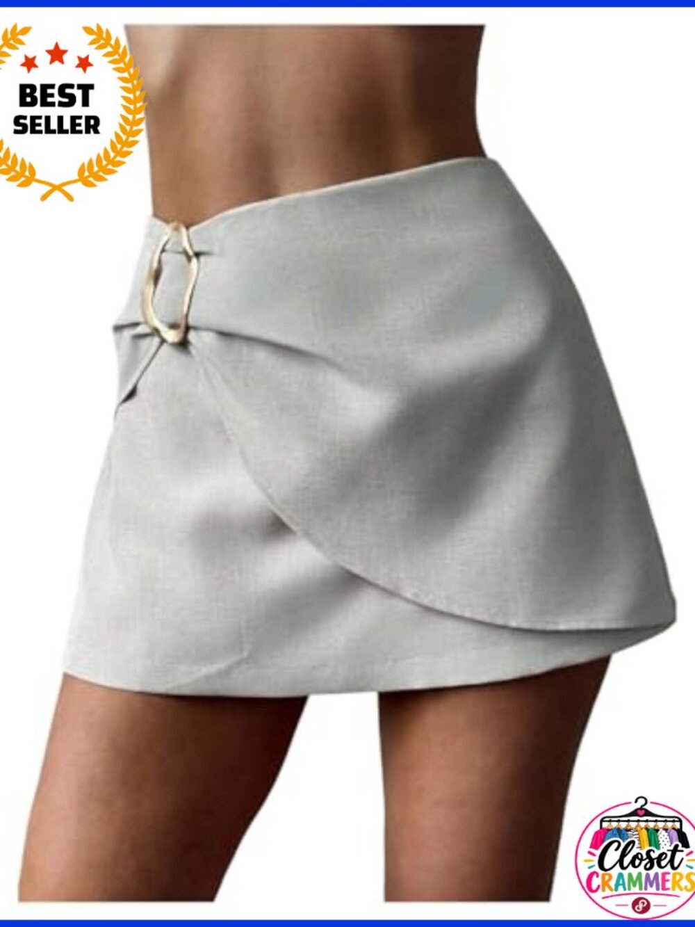 Wrap Mini Skirt High Waisted Ruched Front Short Skorts